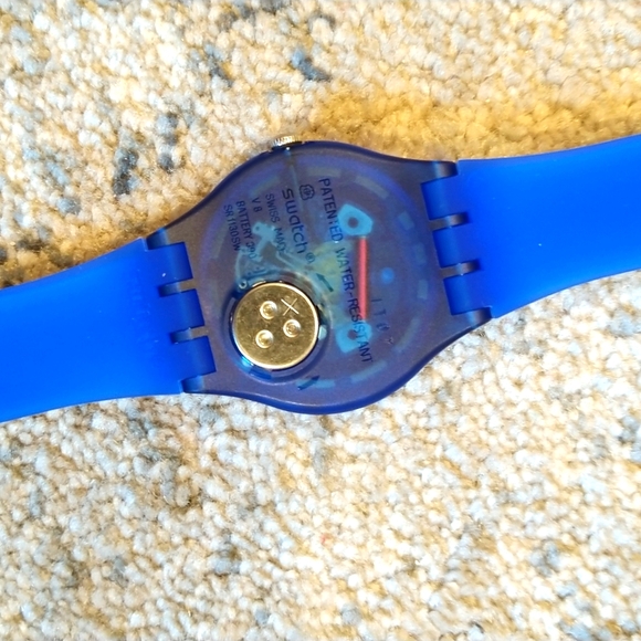 🆕 Swatch Clownfish SUON112 Blue/White Transparent Reversible Band Swatch
